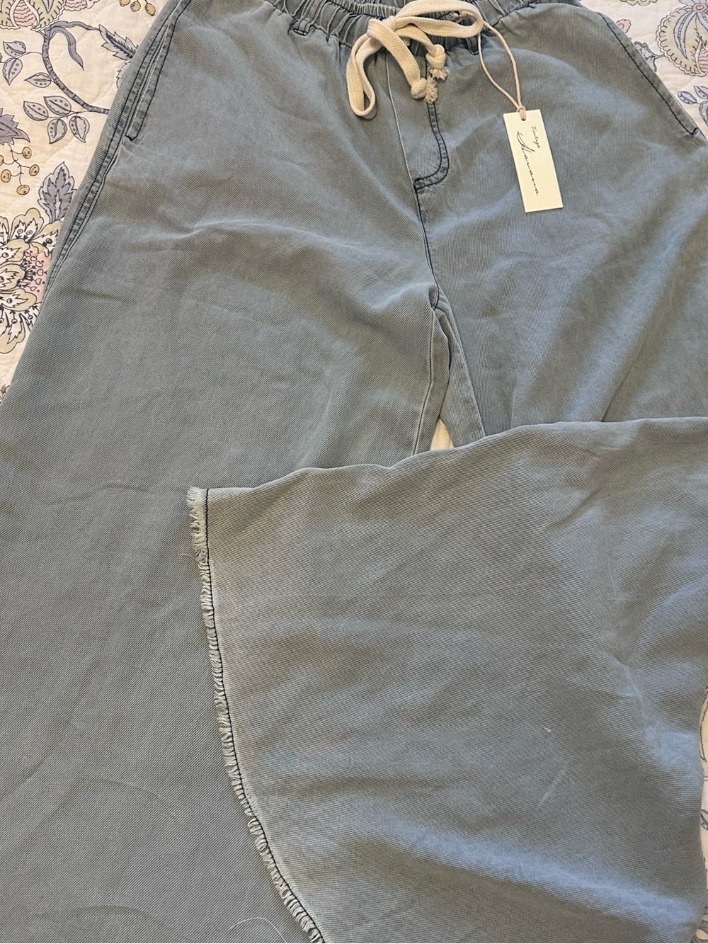 Vintage Havana Wide-Leg Jeans in Dusty Blue - Picture 2 of 5